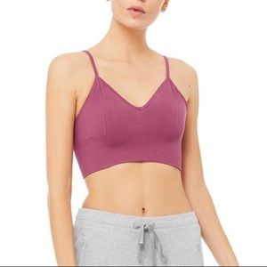 alo yoga delight bralette in dragonfruit